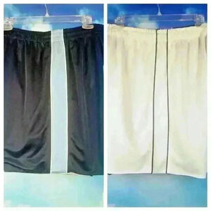 PRO SPIRIT Men CONVERTABLE Short Workout Athletic NAVY/WHIT pants HEAVYWEIGHT XL